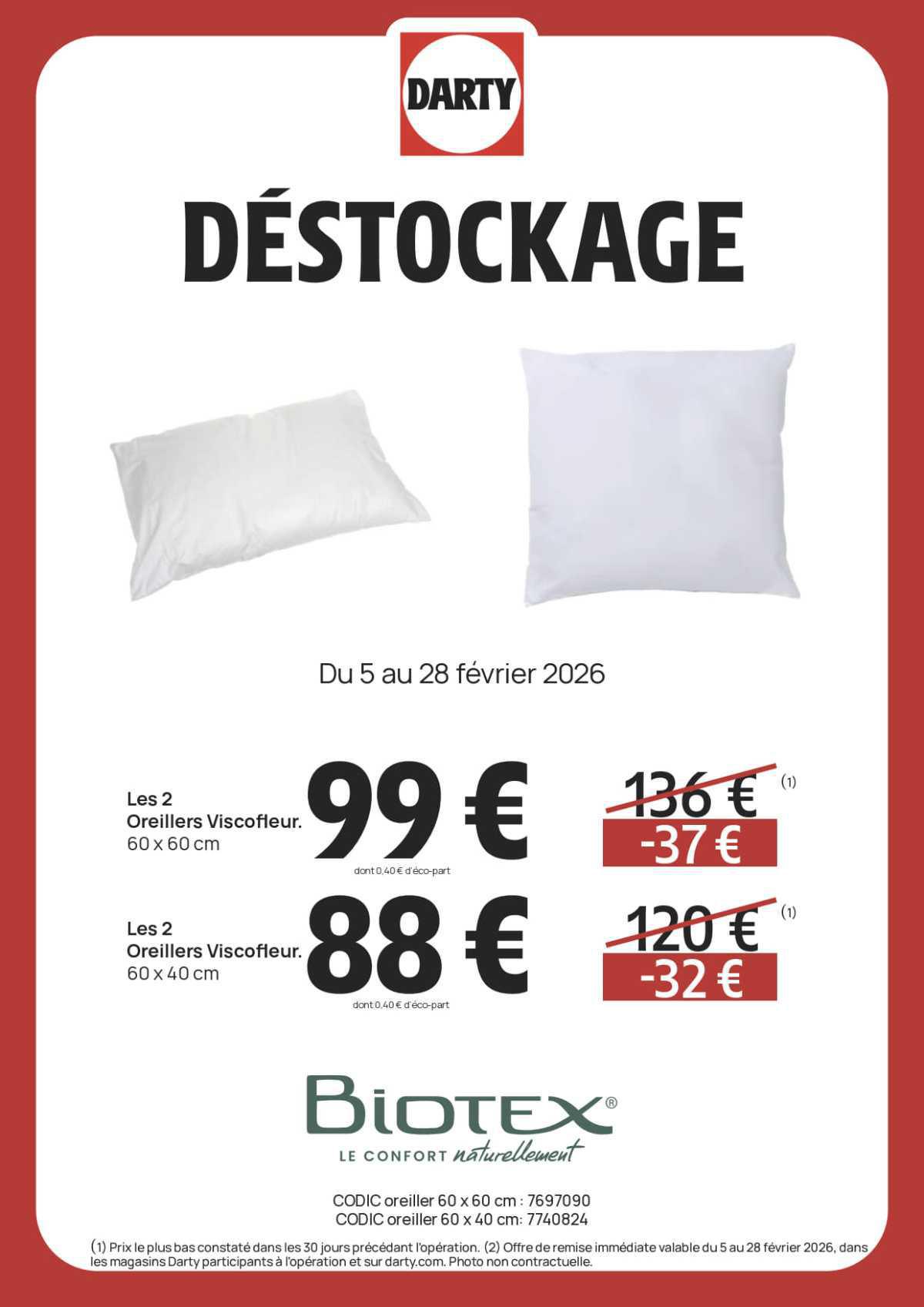DARTY : DESTOCKAGE Literie Février 2026 Jusqu'au 28 février 2026