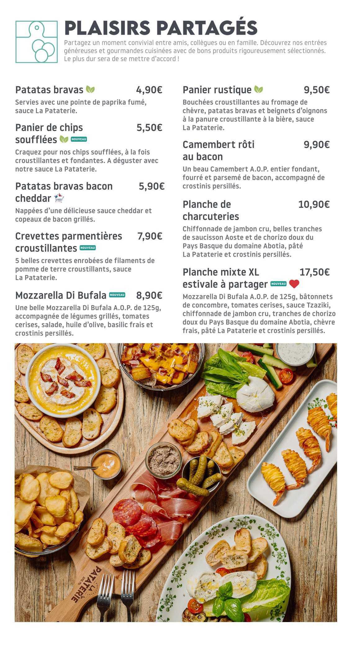 La PATATERIE : Carte Printemps Ete 2026