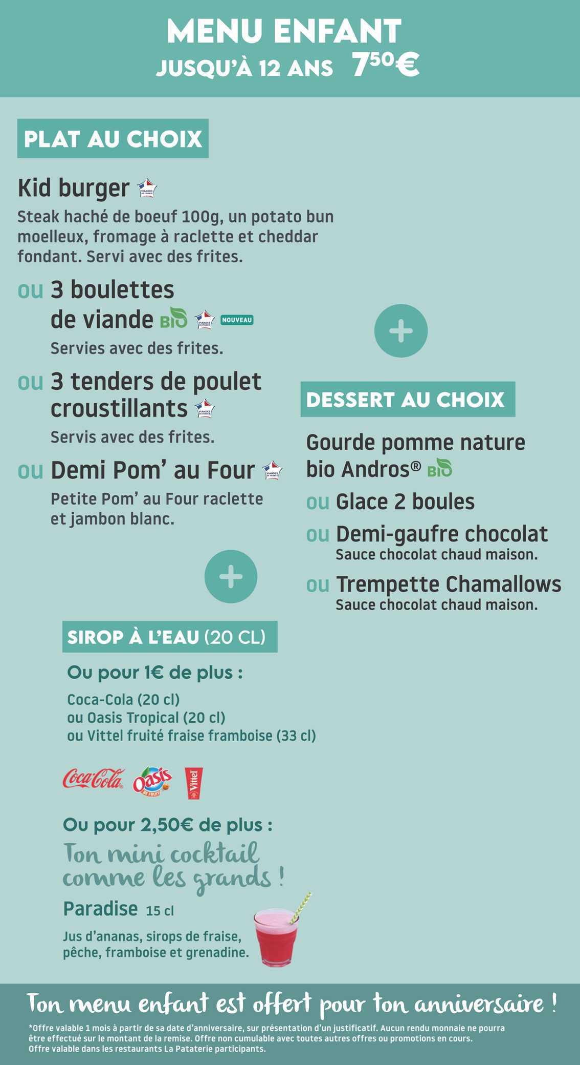 La PATATERIE : Carte Printemps Ete 2026