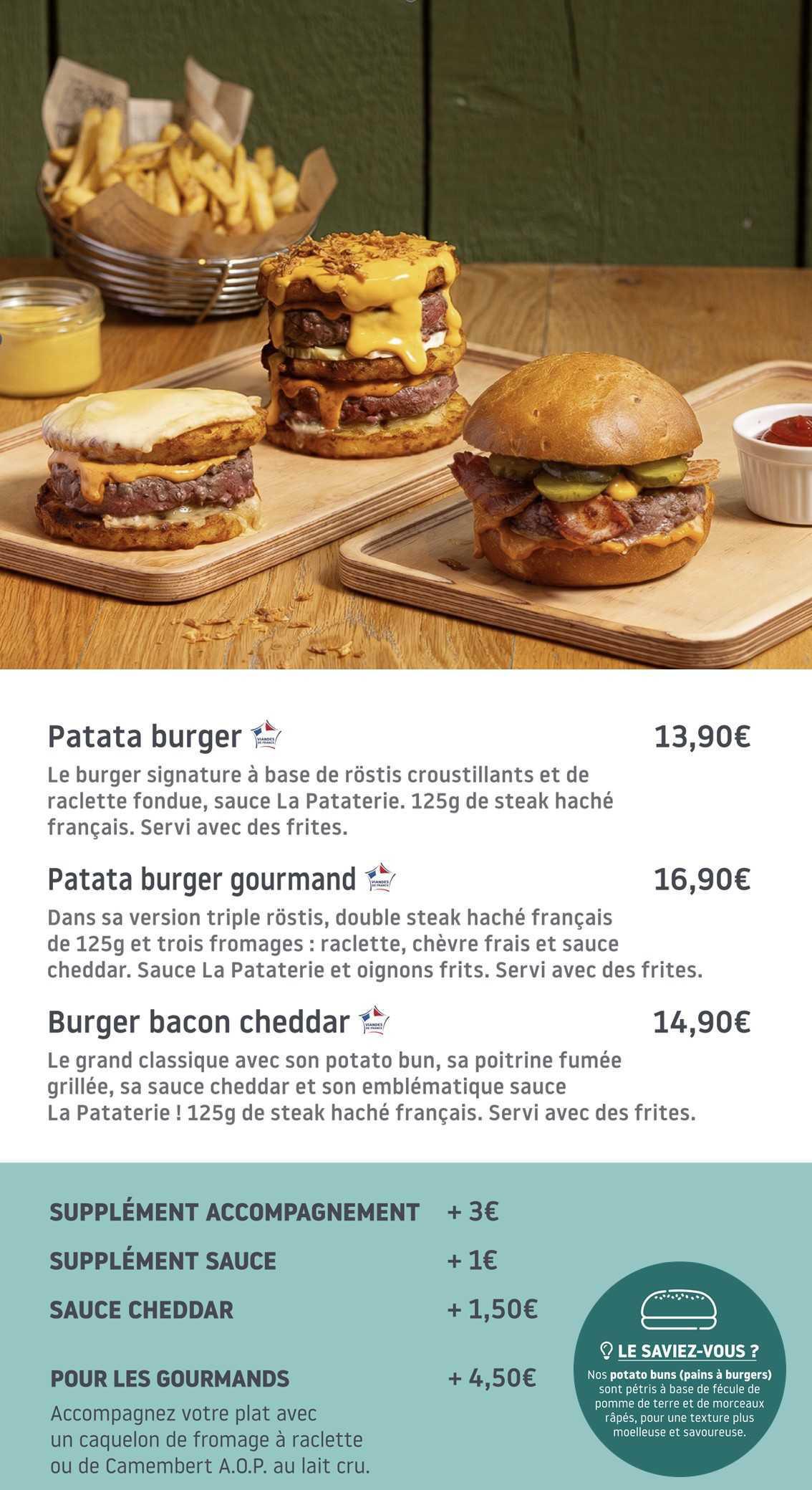 La PATATERIE : Carte Printemps Ete 2026