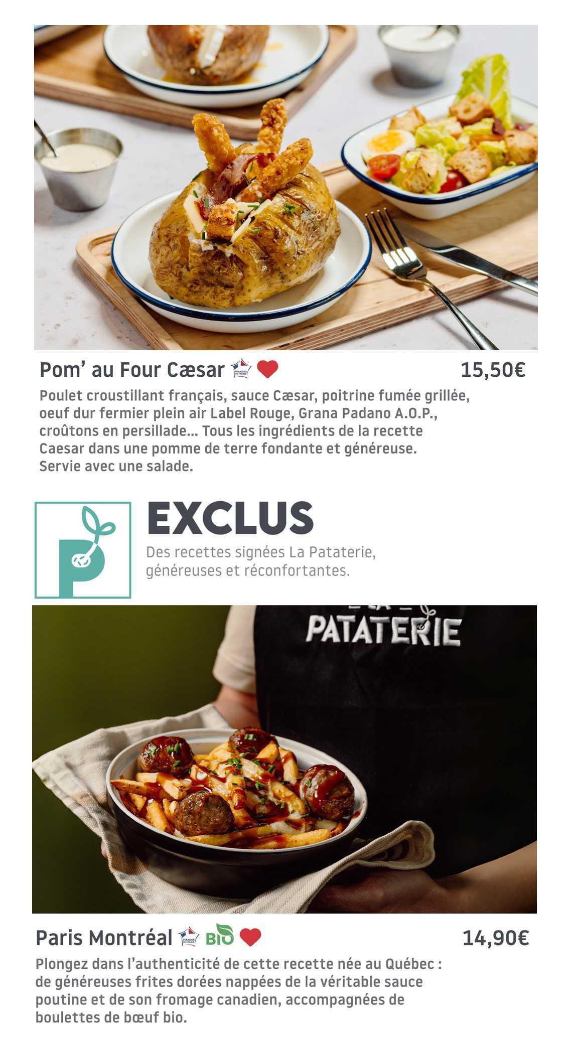 La PATATERIE : Carte Printemps Ete 2026