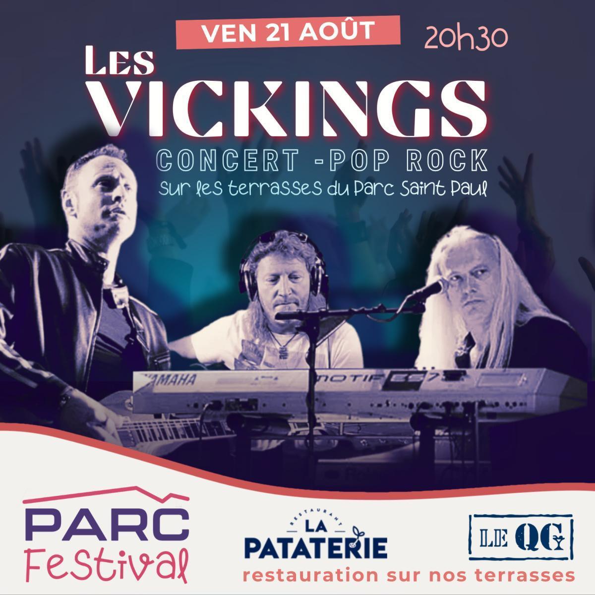 PARC Festival : 𝐂𝐎𝐍𝐂𝐄𝐑𝐓 𝐏𝐎𝐏 𝐑𝐎𝐂𝐊 avec Les Vickings🎵🎸 - Vendredi 21 août 20h00