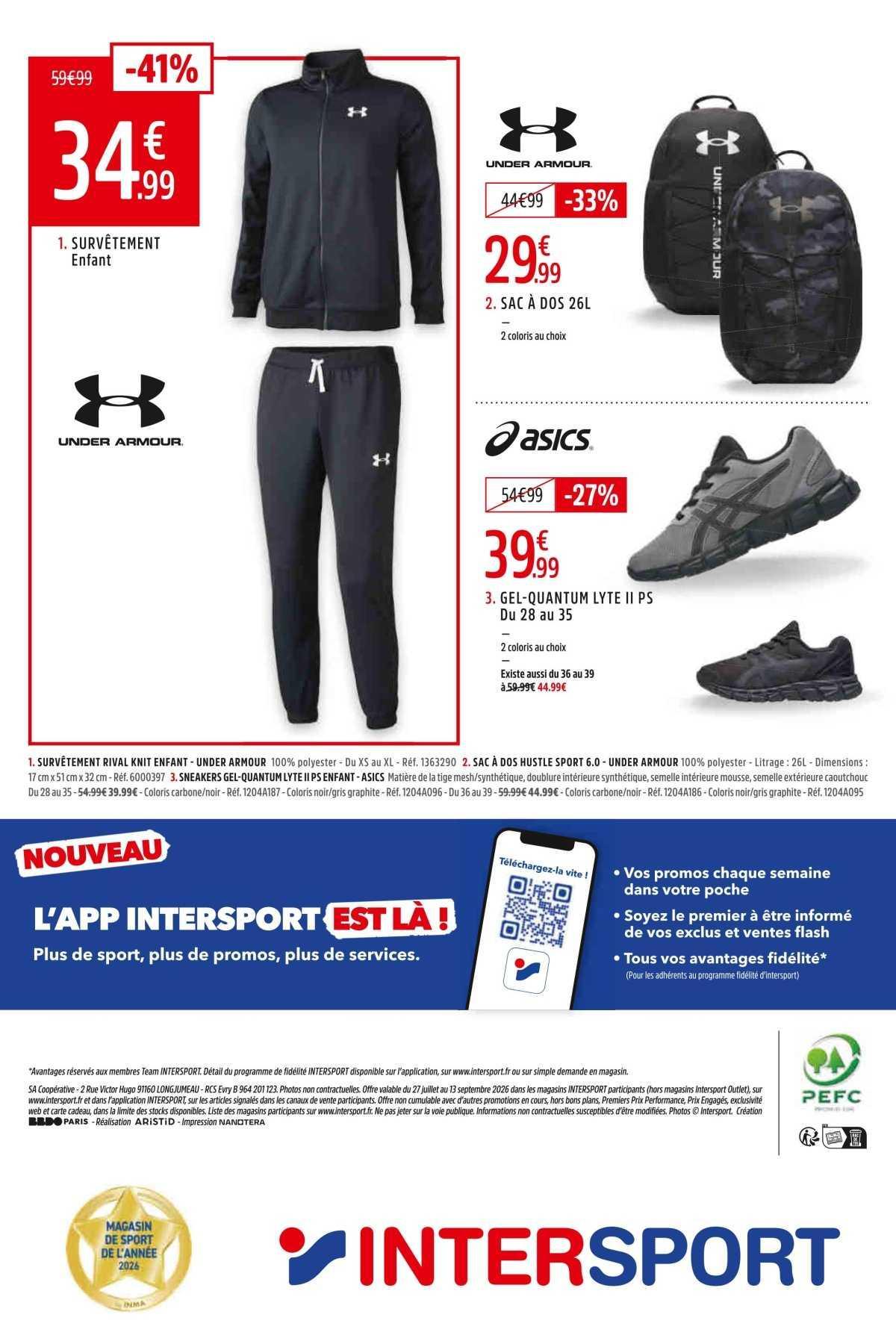 Intersport : Réouverture 'Engagée pour une rentrée moins Chère !'