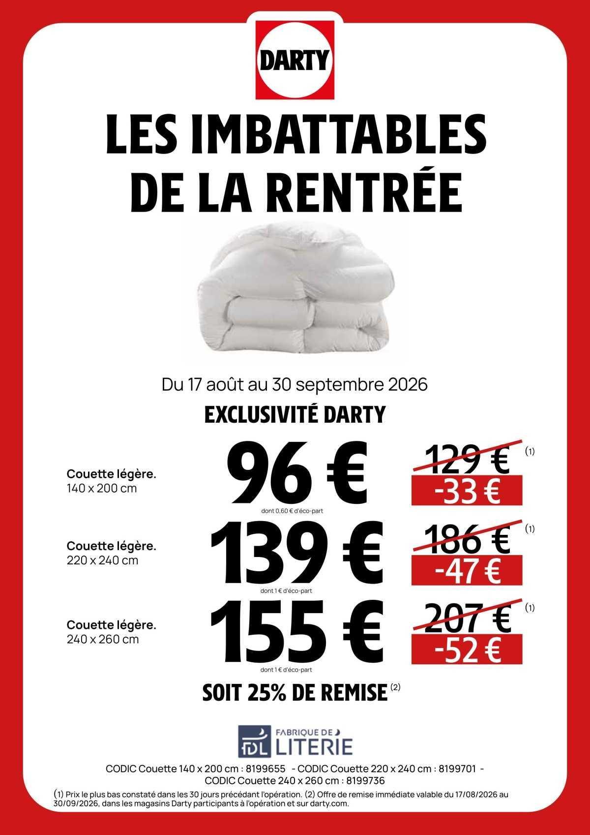DARTY : Les imbattables de la Rentrée !