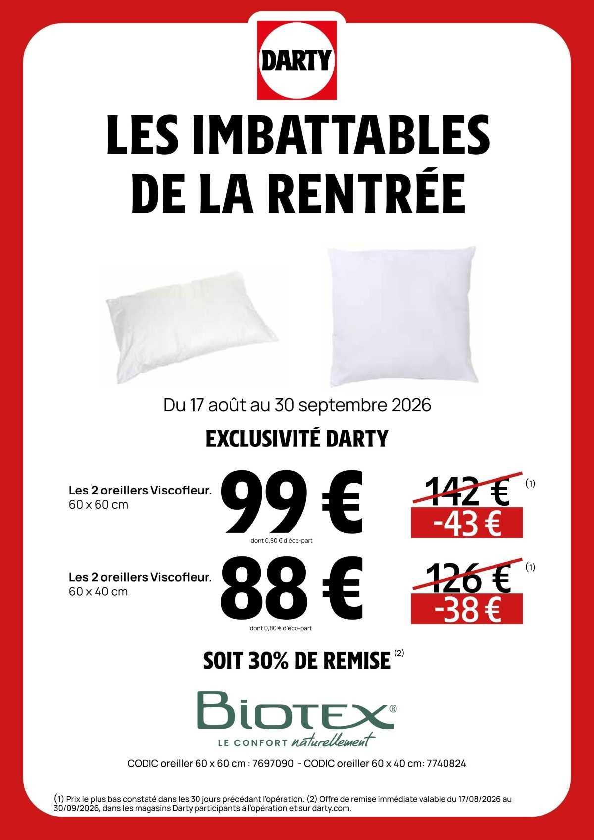 DARTY : Les imbattables de la Rentrée !