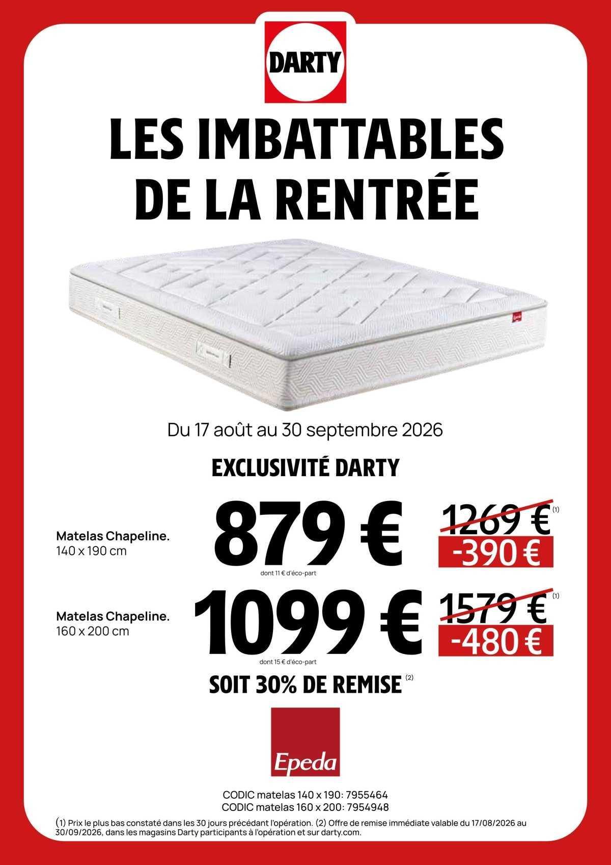 DARTY : Les imbattables de la Rentrée !