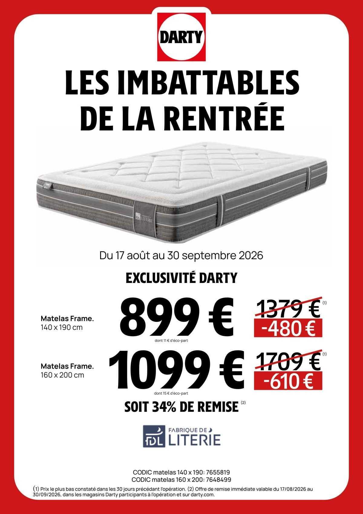 DARTY : Les imbattables de la Rentrée !