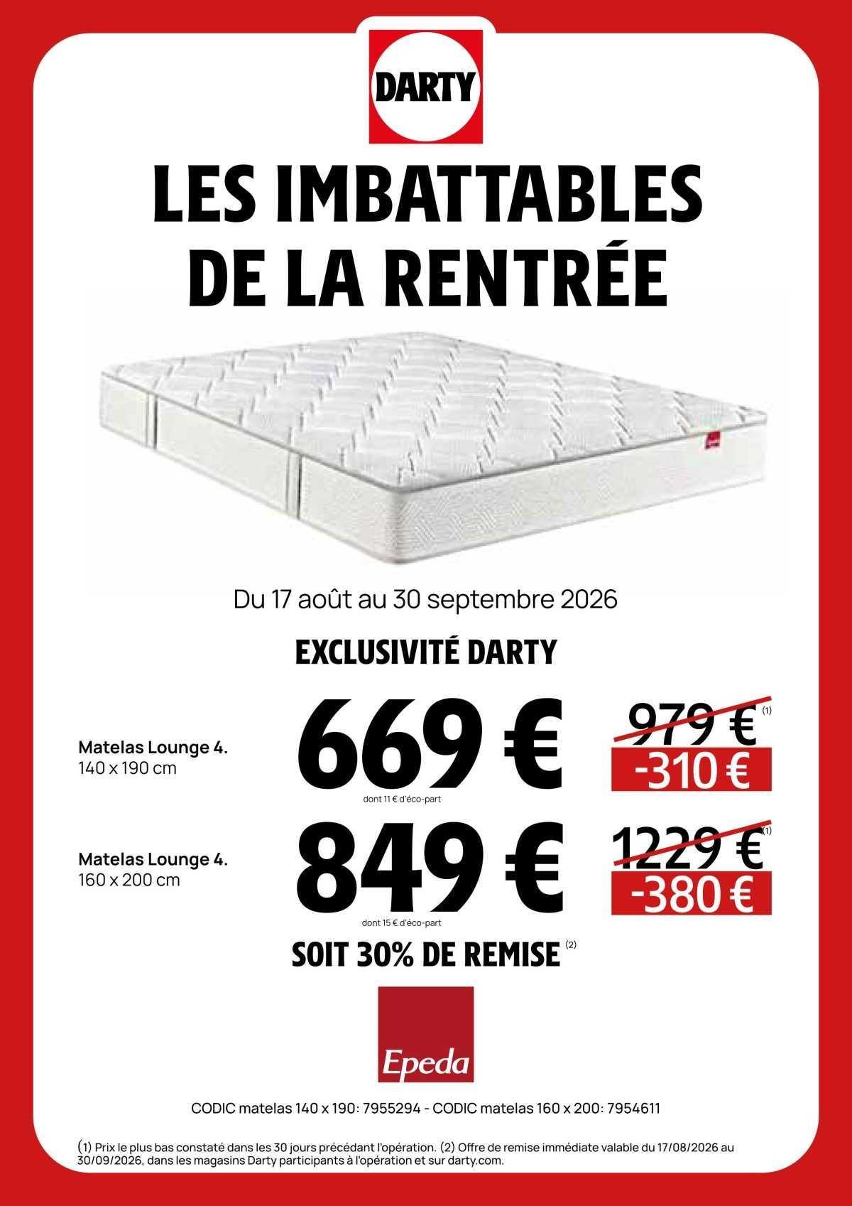 DARTY : Les imbattables de la Rentrée !
