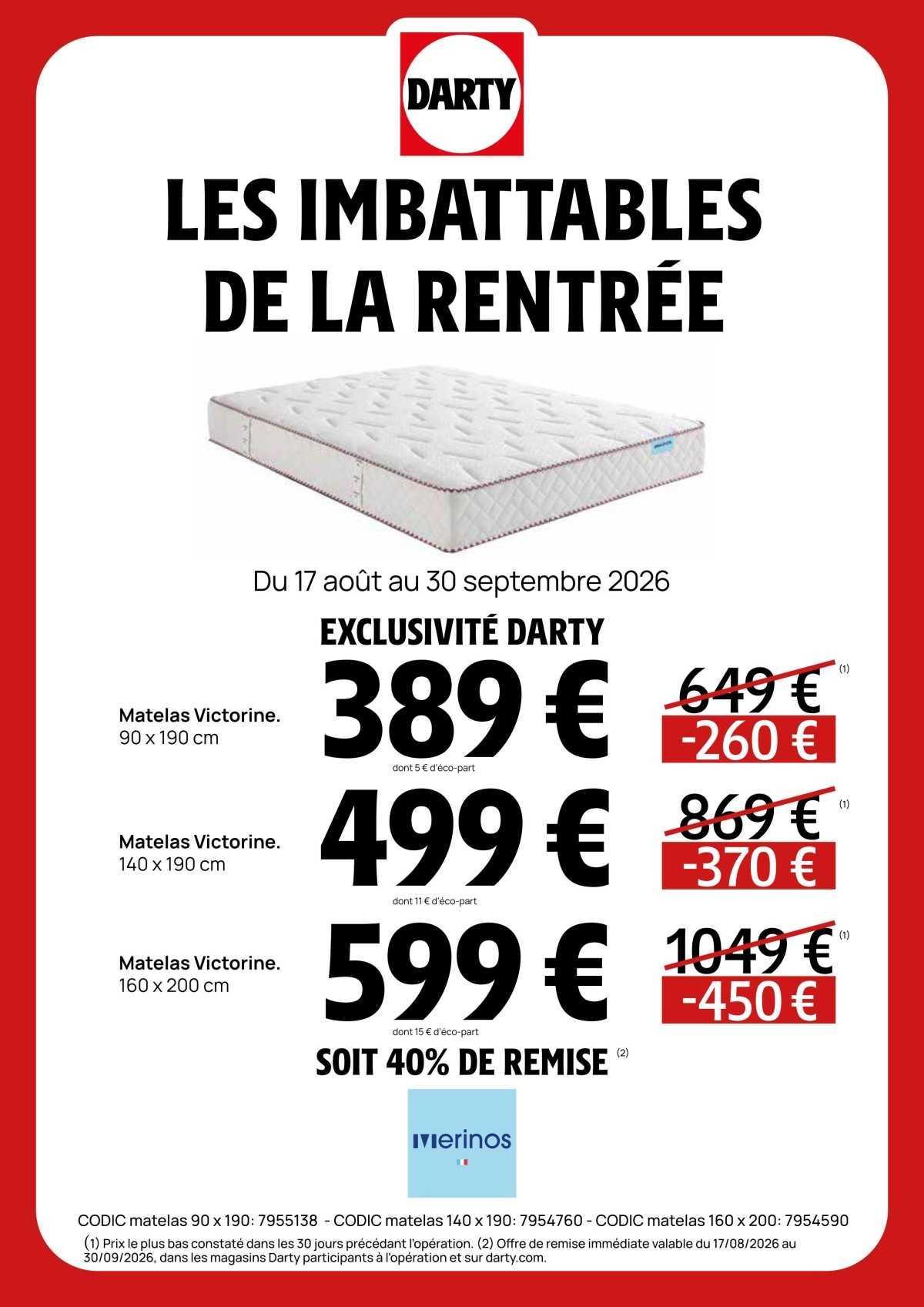 DARTY : Les imbattables de la Rentrée !