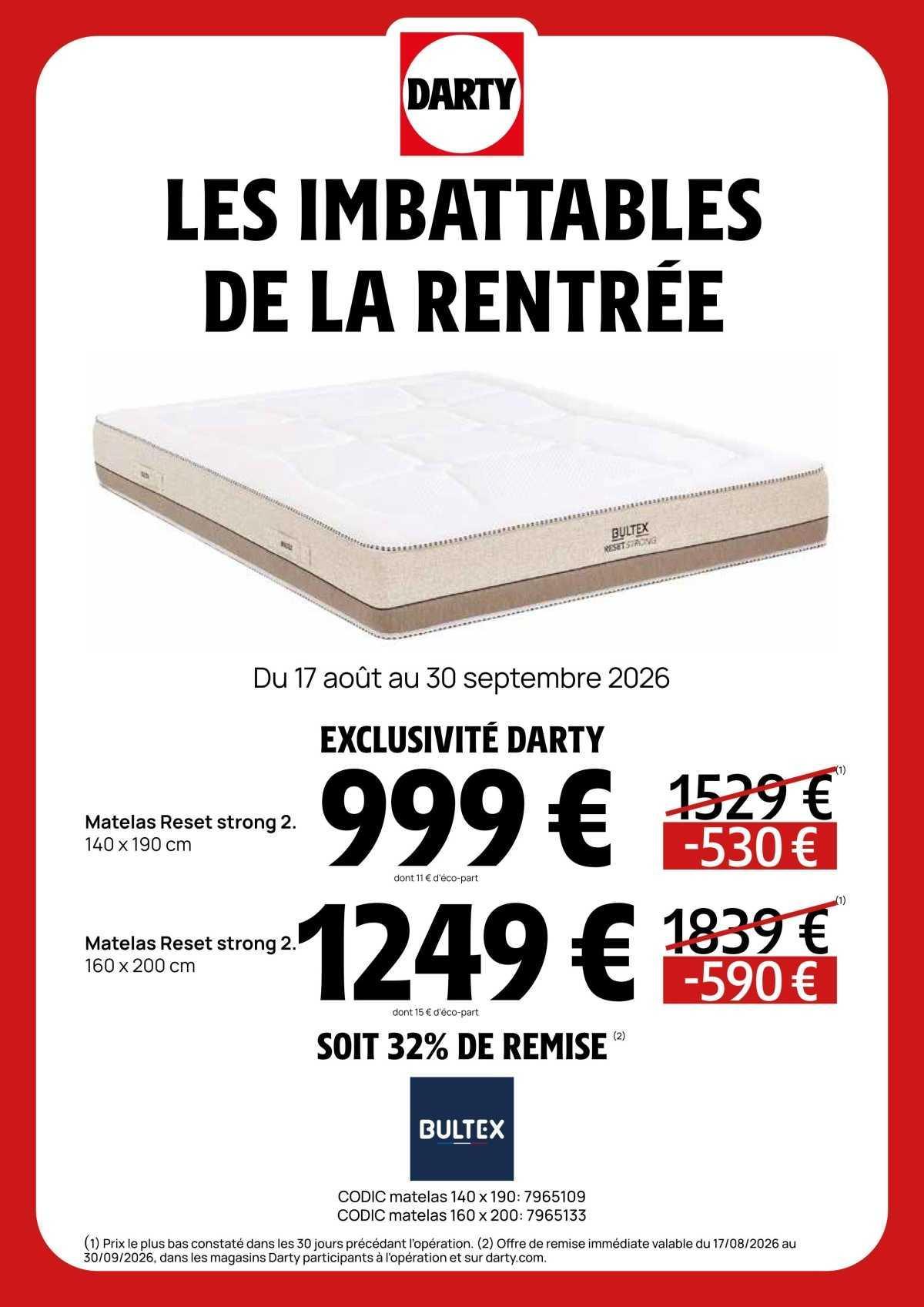 DARTY : Les imbattables de la Rentrée !