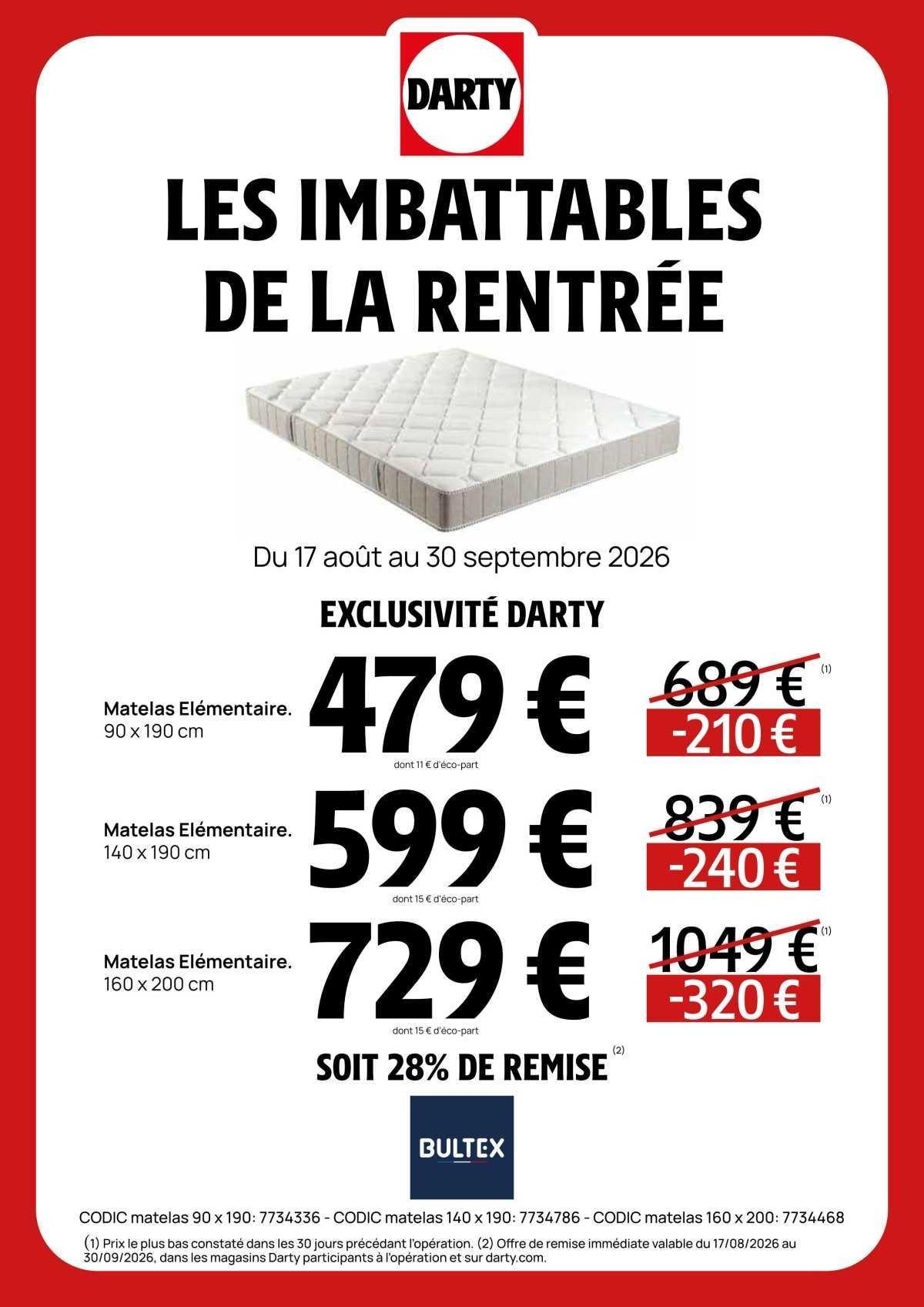 DARTY : Les imbattables de la Rentrée !