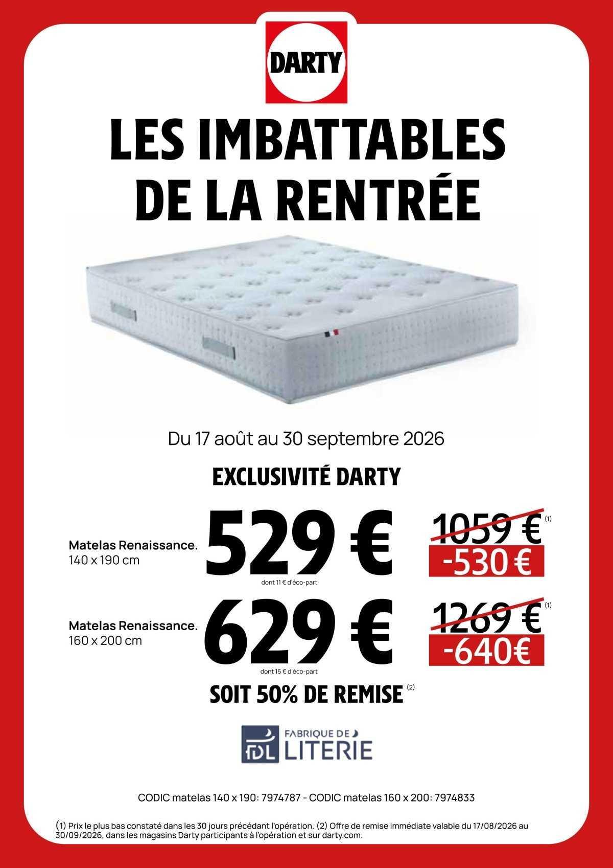 DARTY : Les imbattables de la Rentrée !