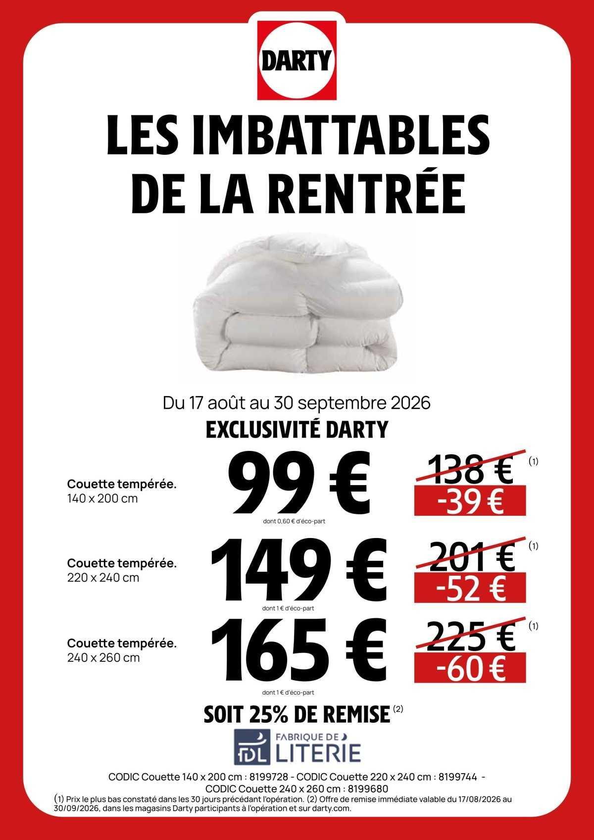 DARTY : Les imbattables de la Rentrée !