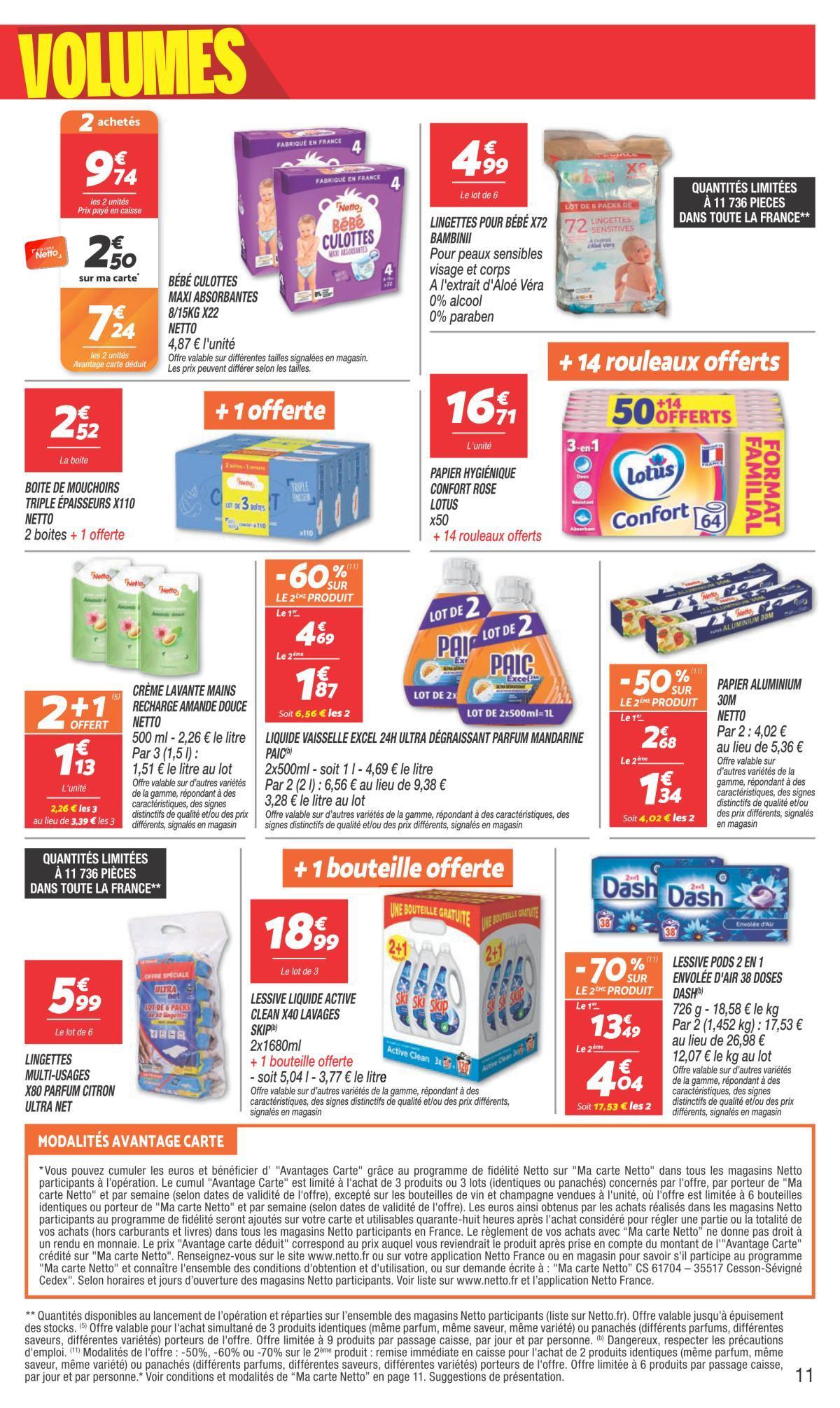 Netto : Maxi Volumes 'moins cher' du 1er au 14 septembre