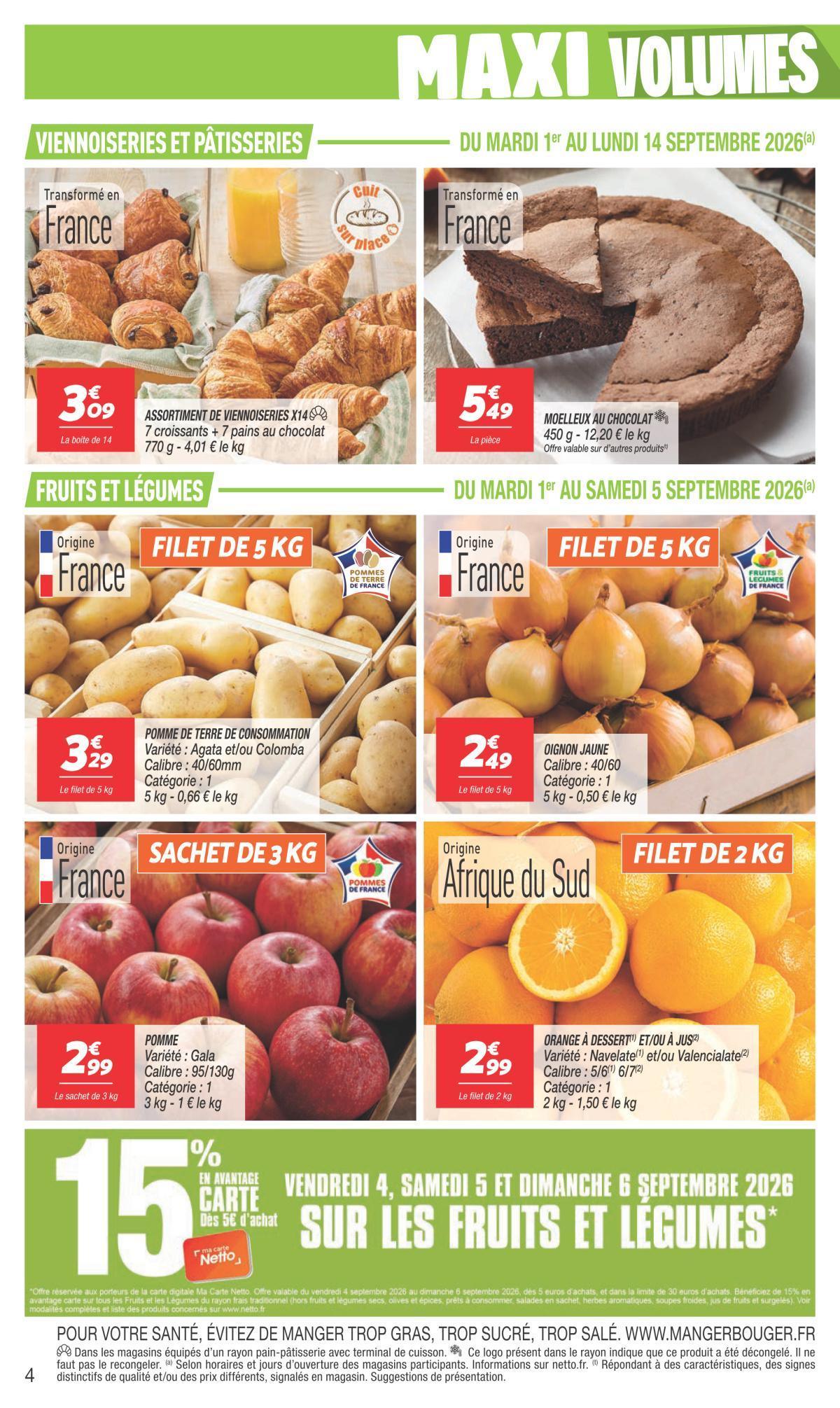 Netto : Maxi Volumes 'moins cher' du 1er au 14 septembre