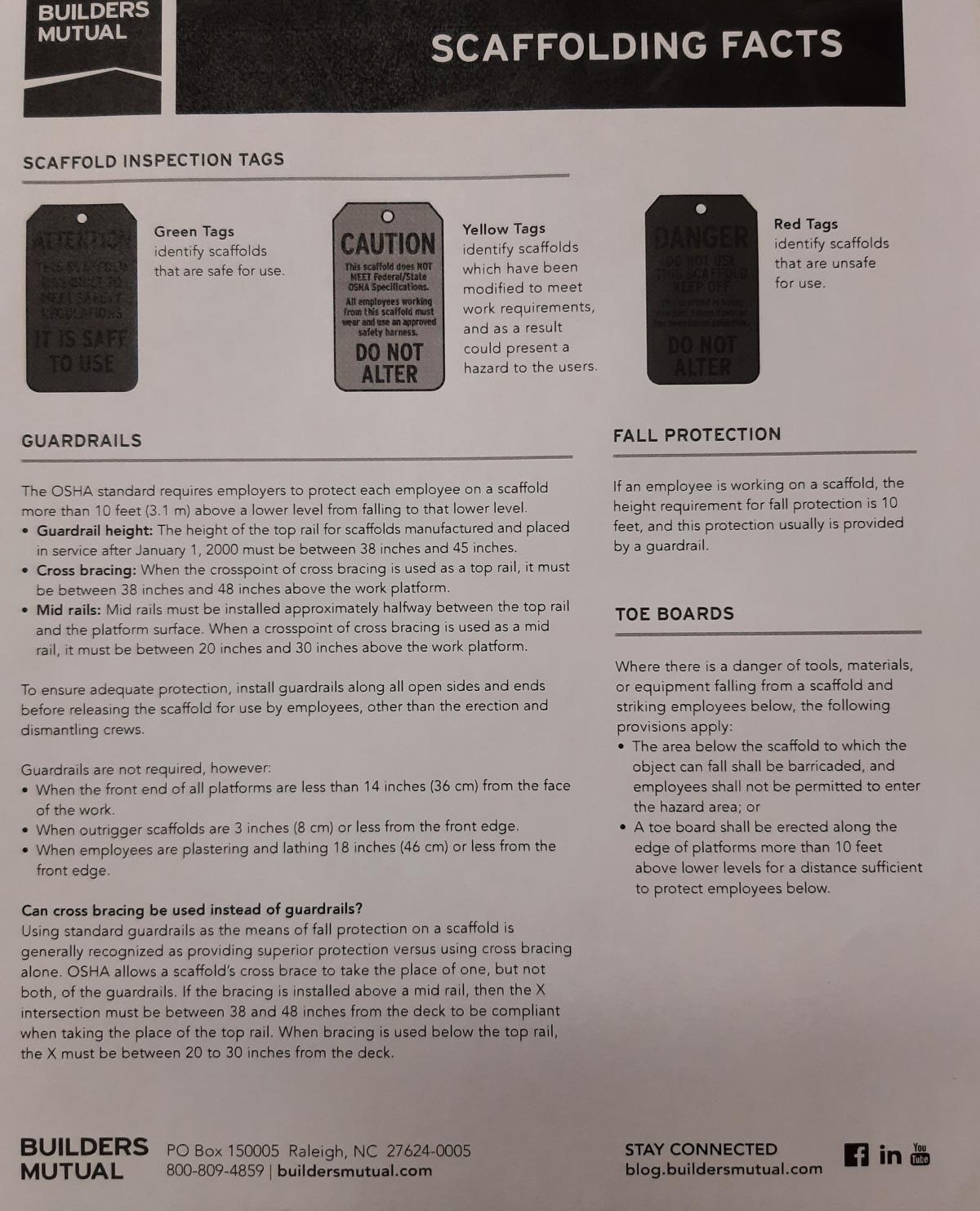 Scaffold Fact Sheet Scaffold Fact Sheet
