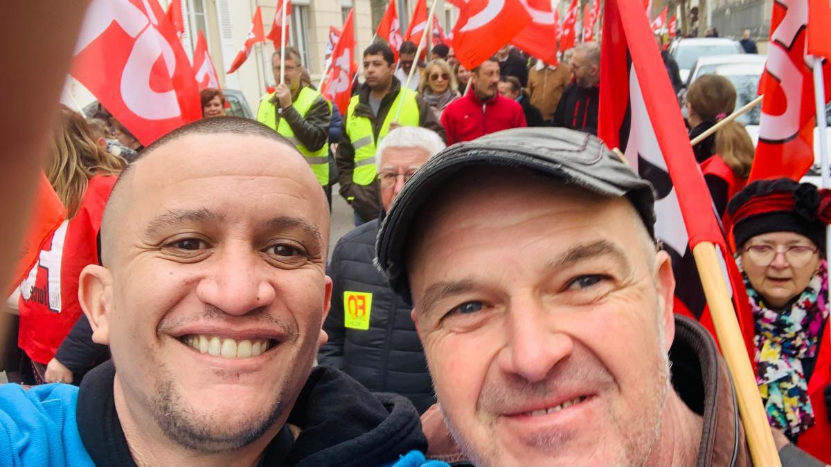 Mehdi et Jean-Claude à la manif du 7 Mars 2023 (Roanne)