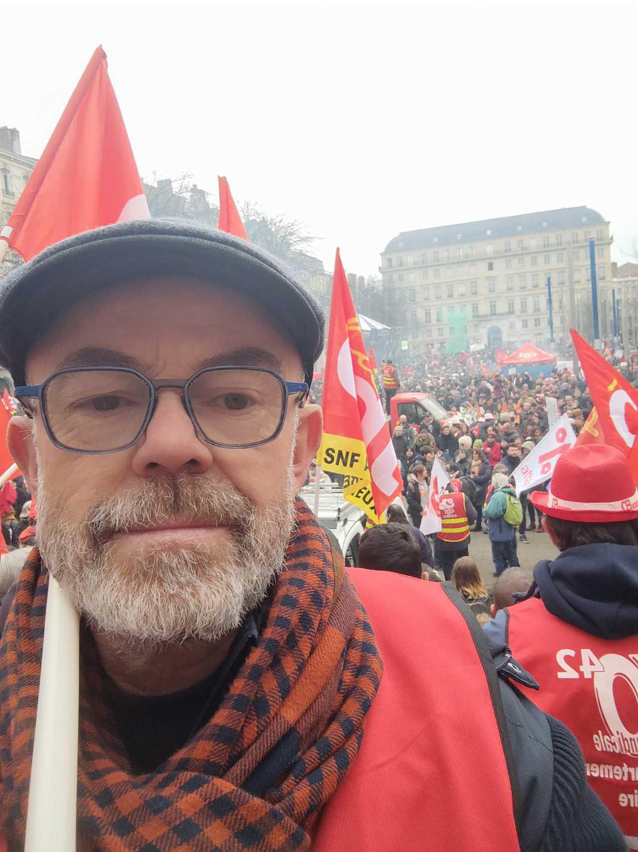 Michel manif St Etienne 7 Mars 2023