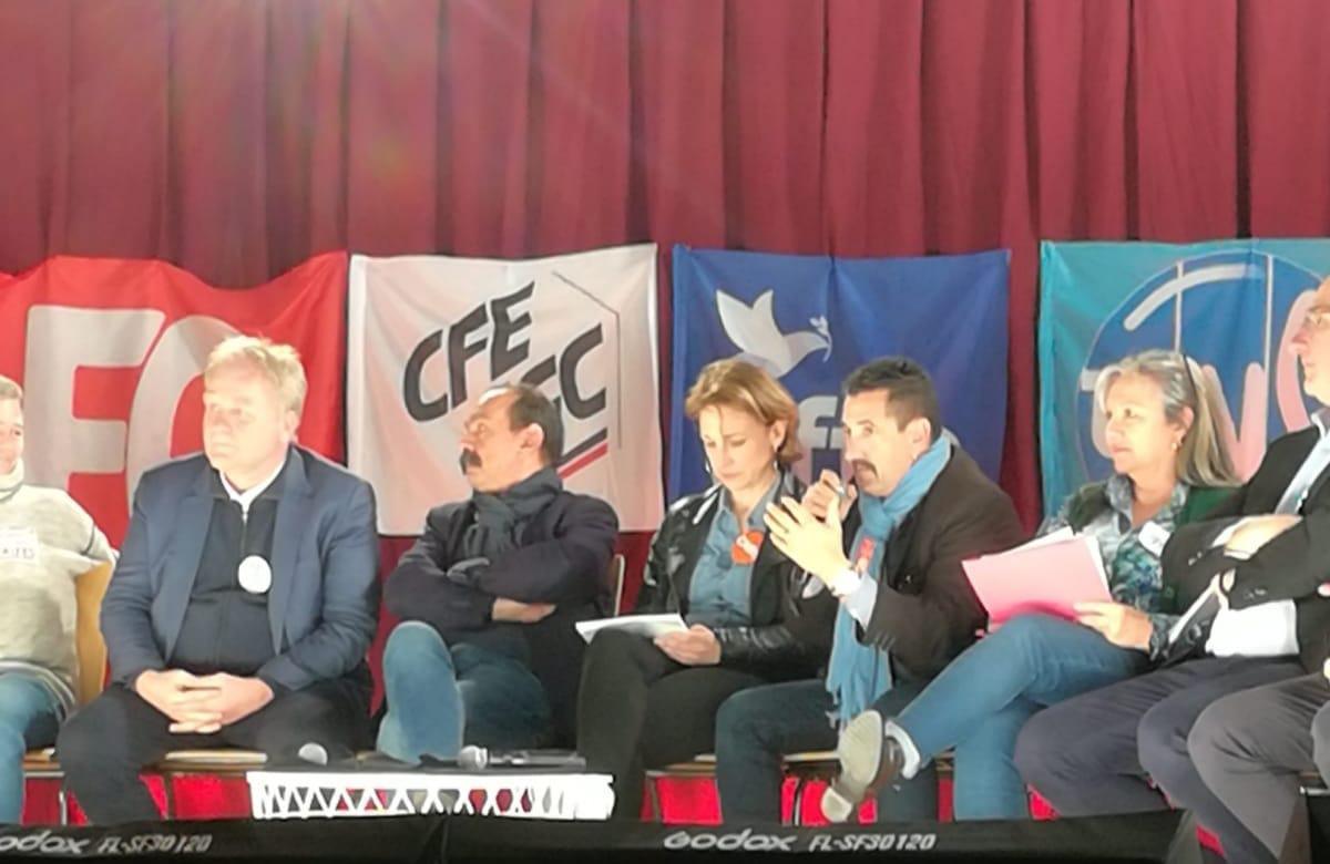 Les leaders syndicaux à la Ricamarie (Loire) Mars 2023