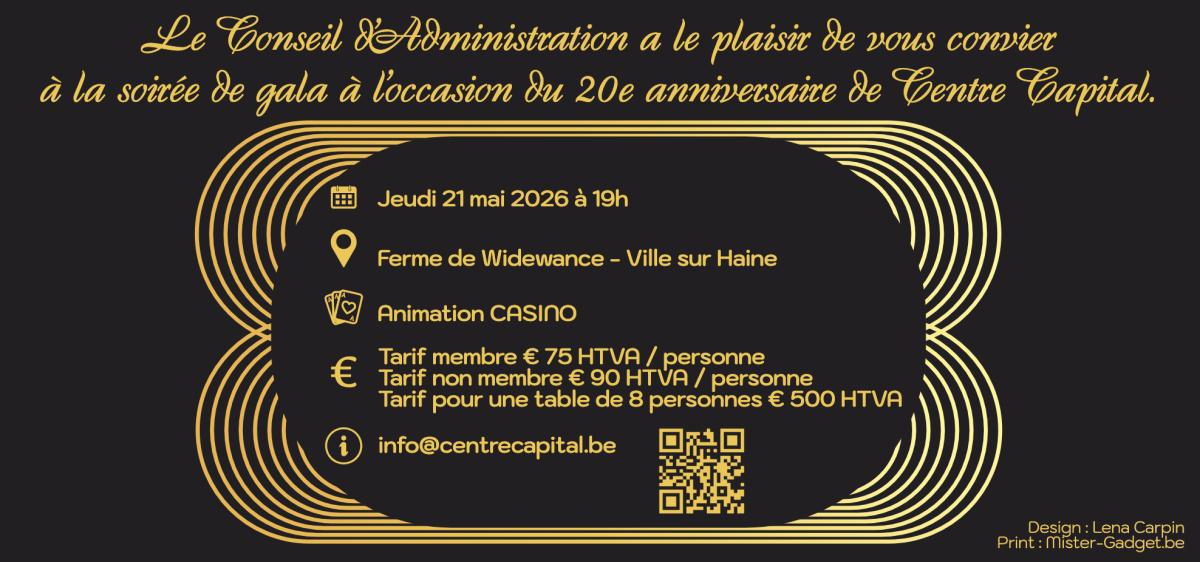 Soirée de gala 20e anniversaire Centre Capital 