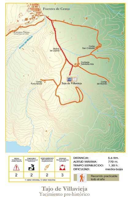 13. Route through the Tajo de Villavieja archaeological site. 13. Route through the Tajo de Villavieja archaeological site.