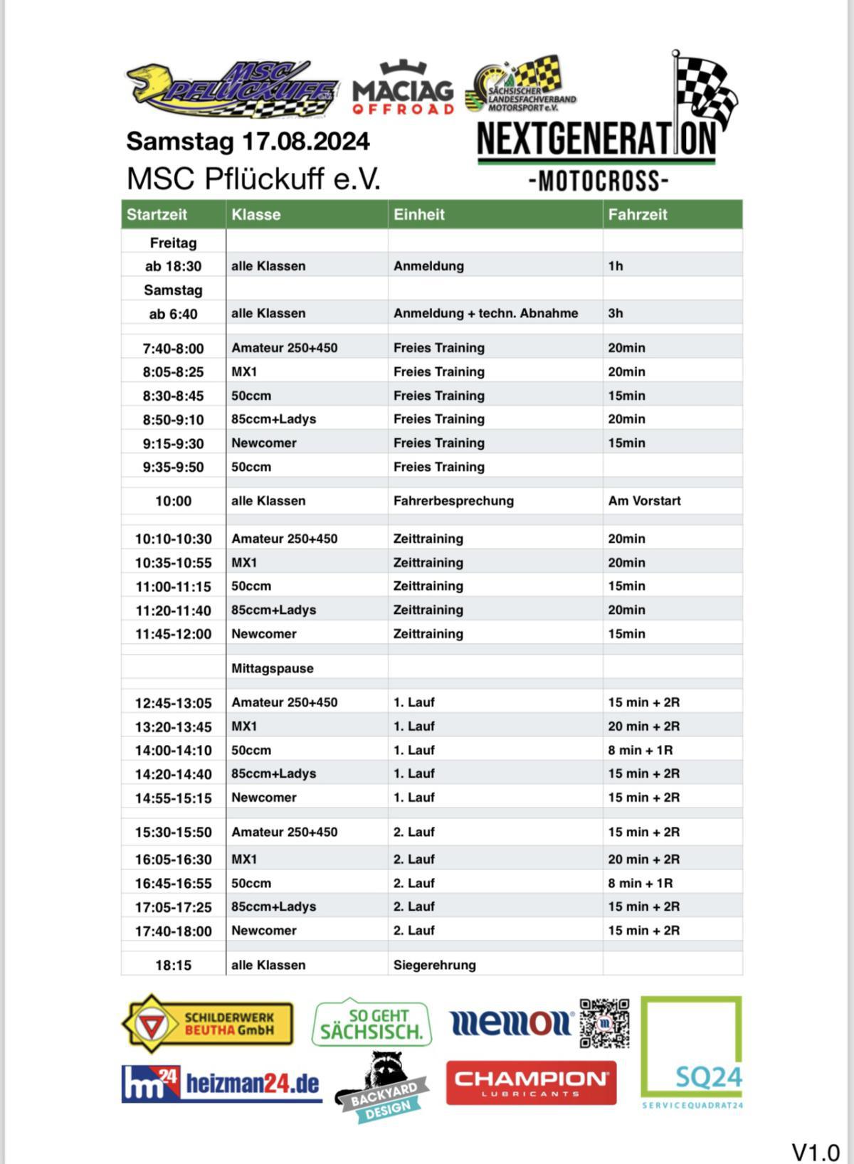 Wichtige Änderung - MSC Pflückuff