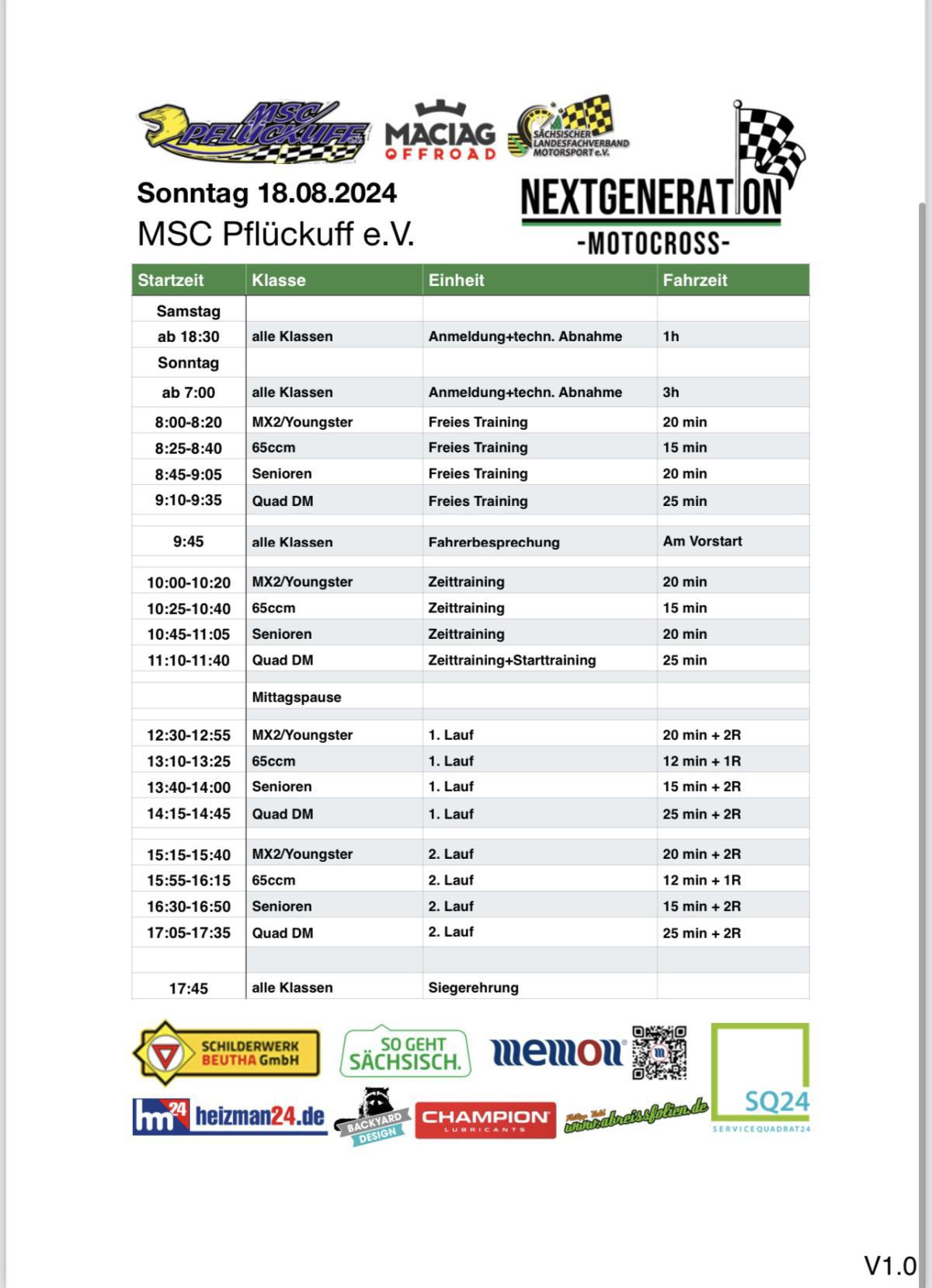 Wichtige Änderung - MSC Pflückuff