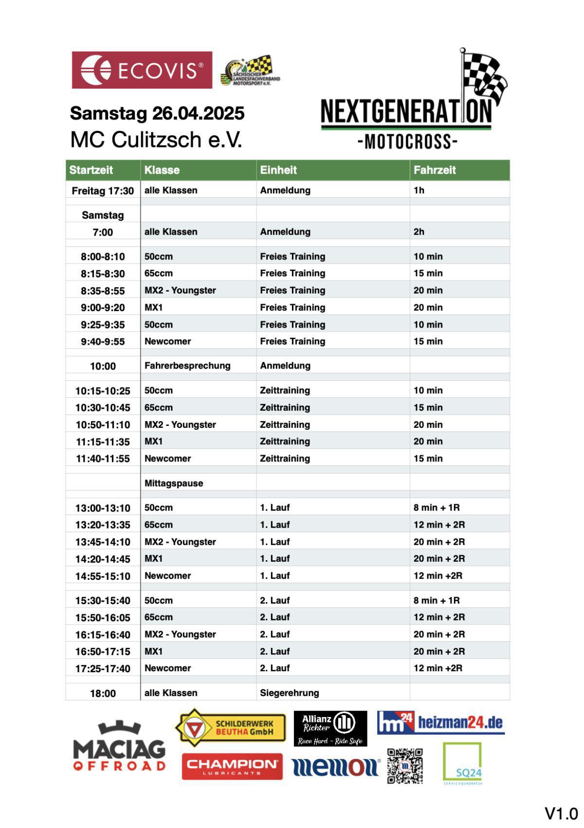 Vorschau: NGMX Opener beim MC Culitzsch