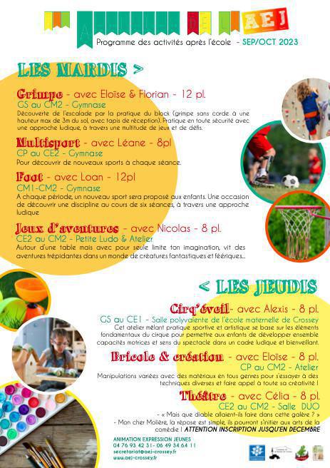 Les Ateliers découverte - Sep/oct 2023 Les Ateliers découverte - Sep/oct 2023