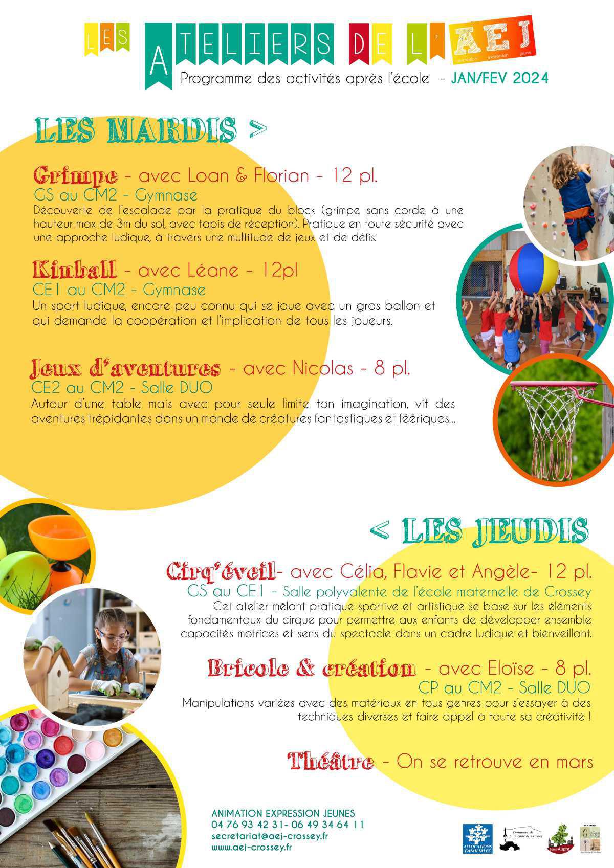 Les Ateliers découverte - Jan/Fév 2023 Les Ateliers découverte - Jan/Fév 2023