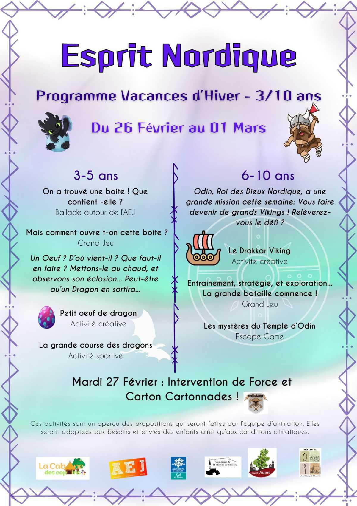 Programme et modalité d'accueil - Vacances d'HIVER Programme et modalité d'accueil - Vacances d'HIVER