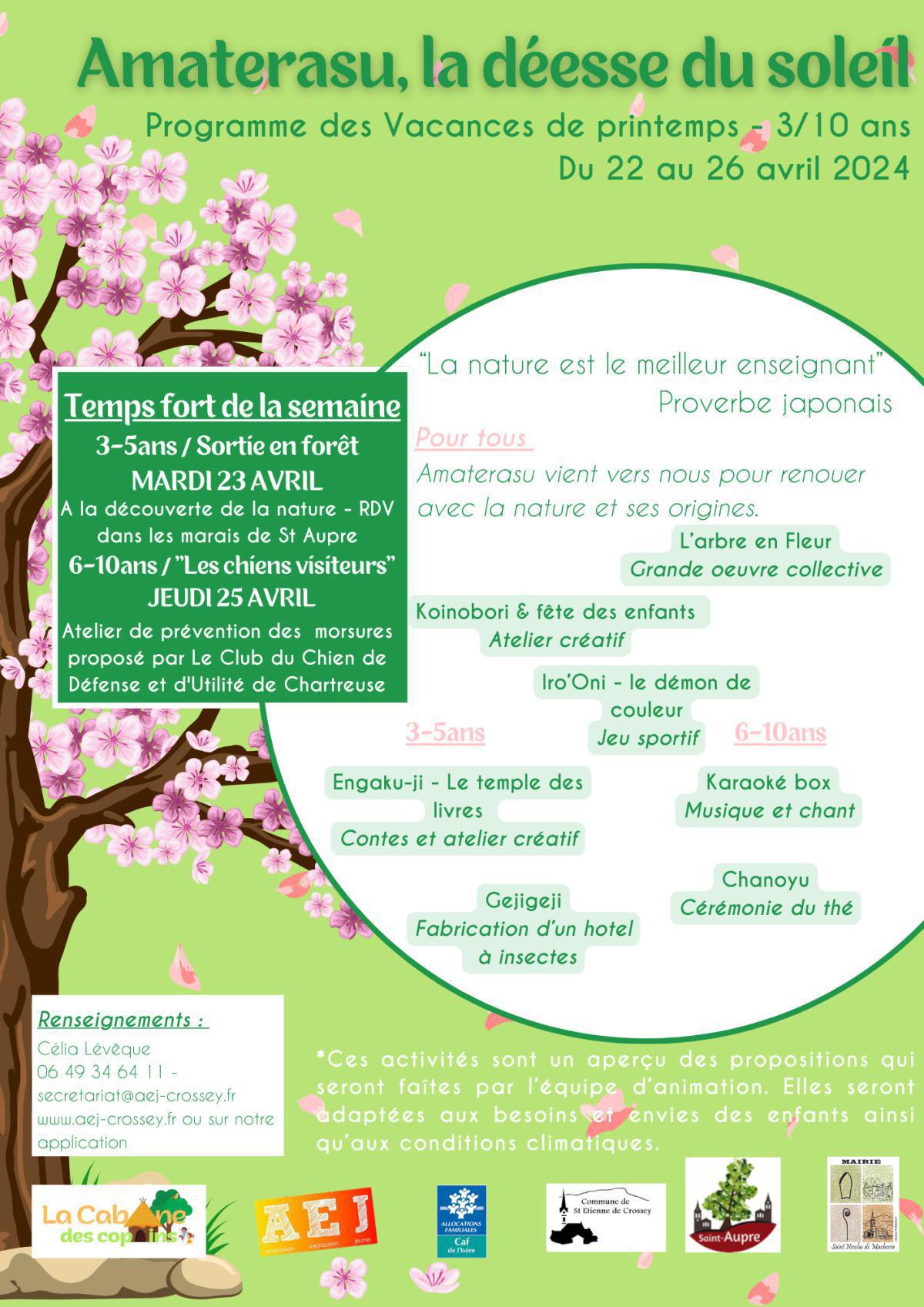 Programme et modalité d'accueil - Vacances de Printemps Programme et modalité d'accueil - Vacances de Printemps