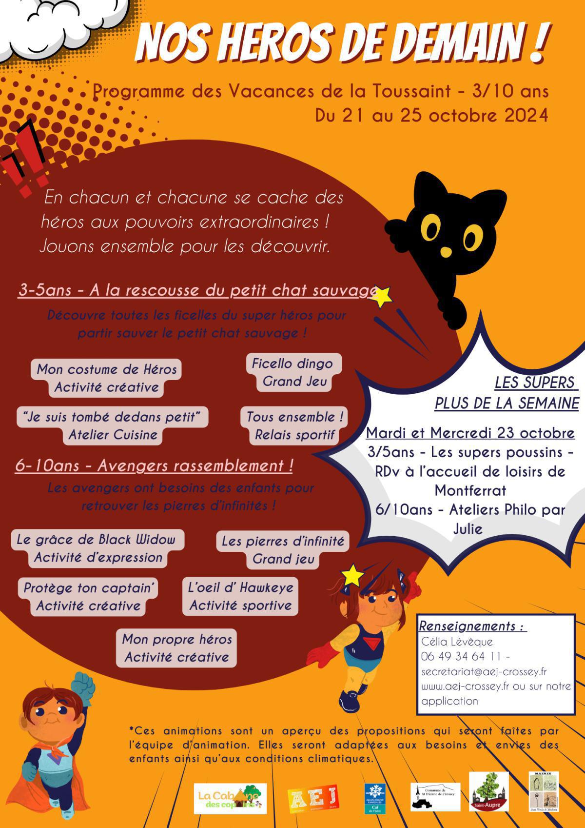 Programme et modalité d'accueil - Vacances de la Toussaint 2024 Programme et modalité d'accueil - Vacances de la Toussaint 2024