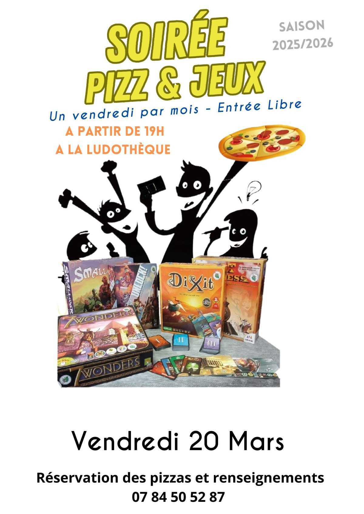 Soirée Pizz' & Jeux 20 mars