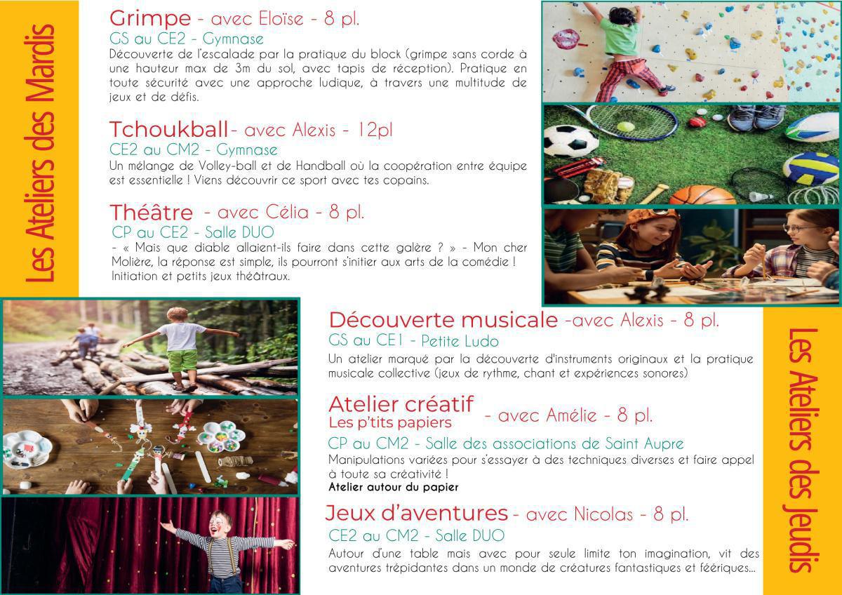 Ouverture inscriptions Ateliers P2