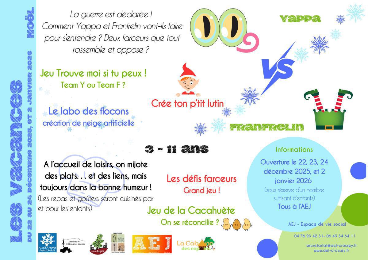 Ouverture inscriptions Vacances Noël