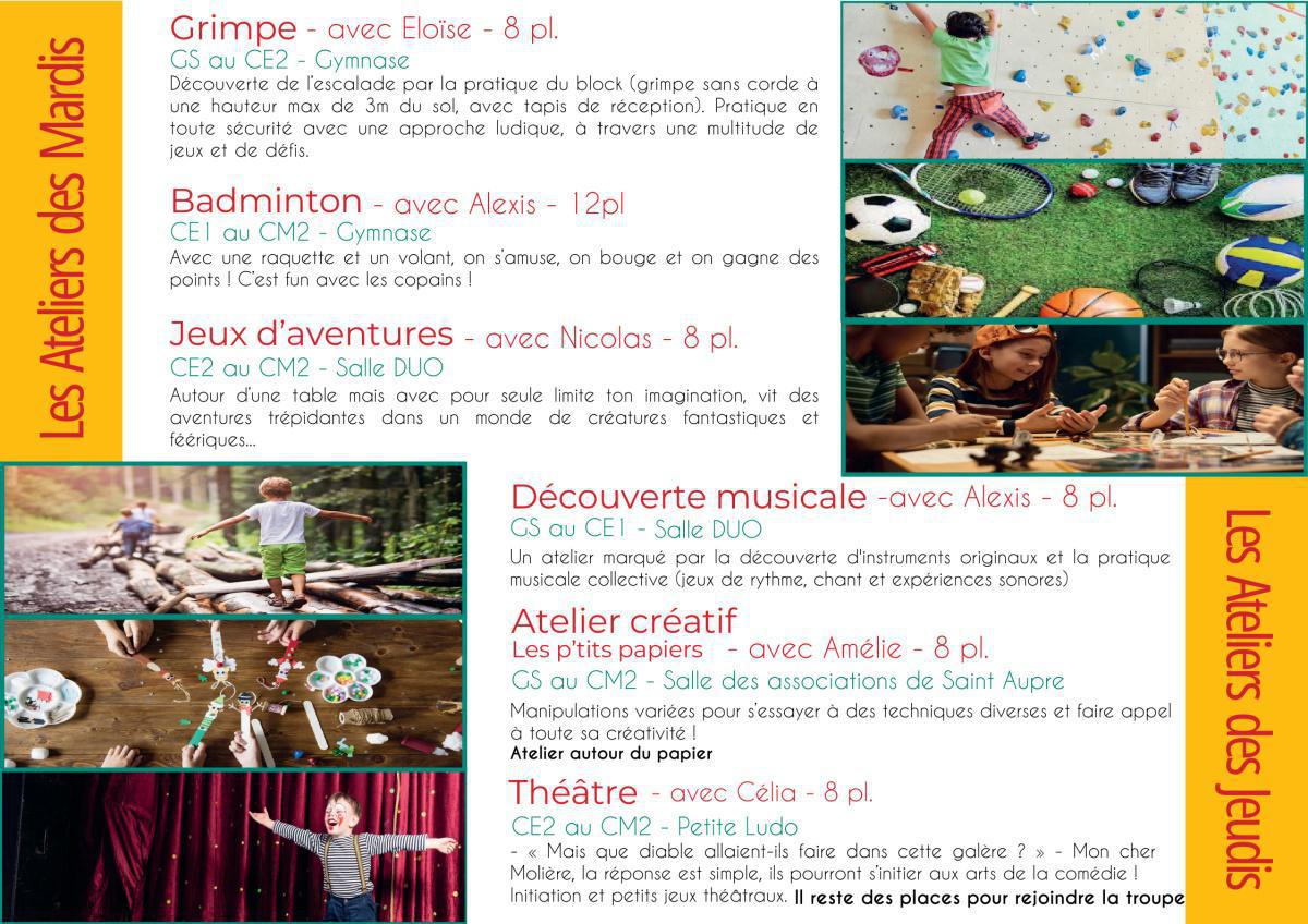 Ouverture des inscriptions Ateliers découvertes P4