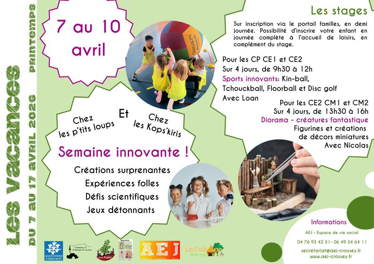 Ouverture inscriptions Vacances de Printemps