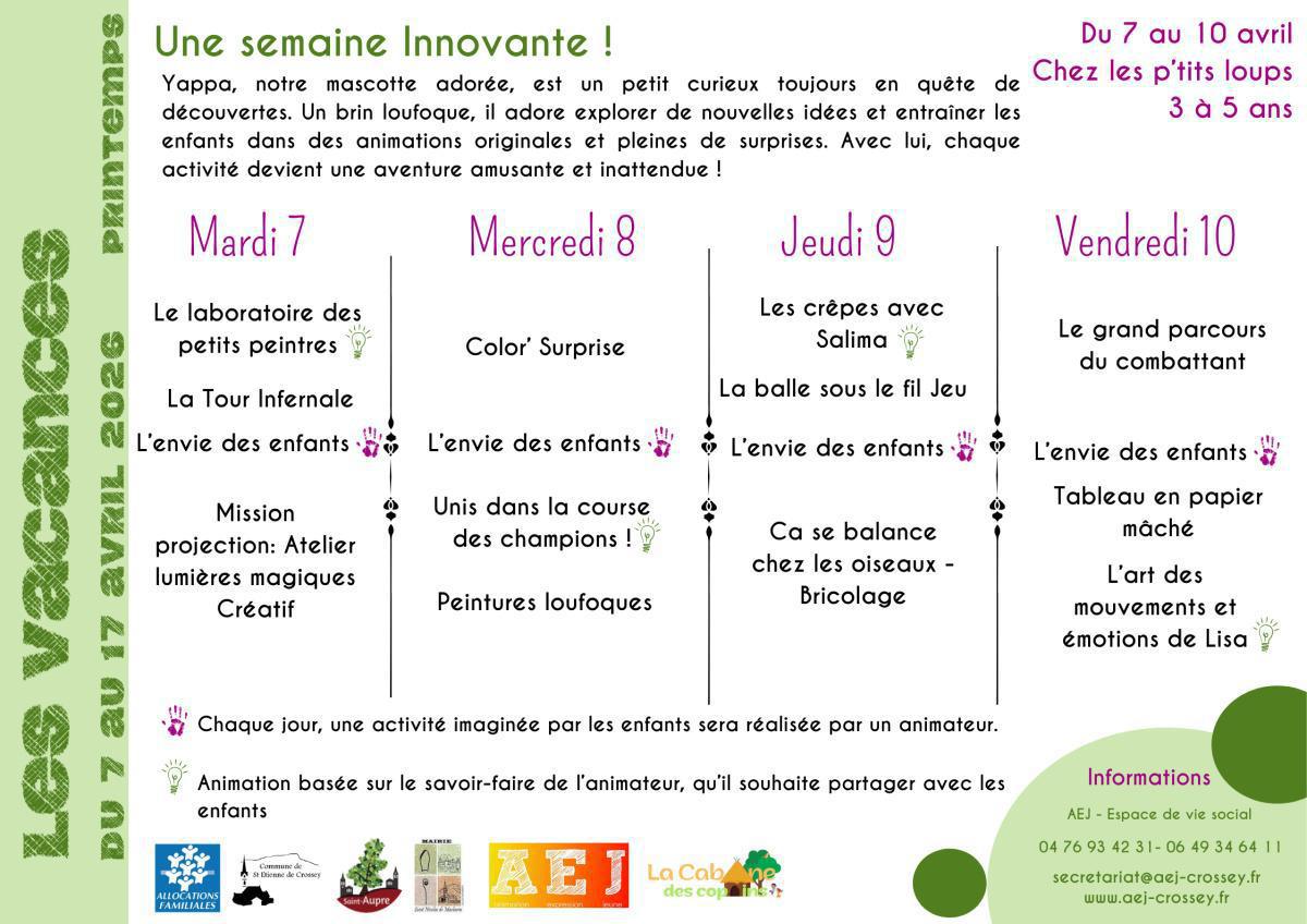 Ouverture inscriptions Vacances de Printemps