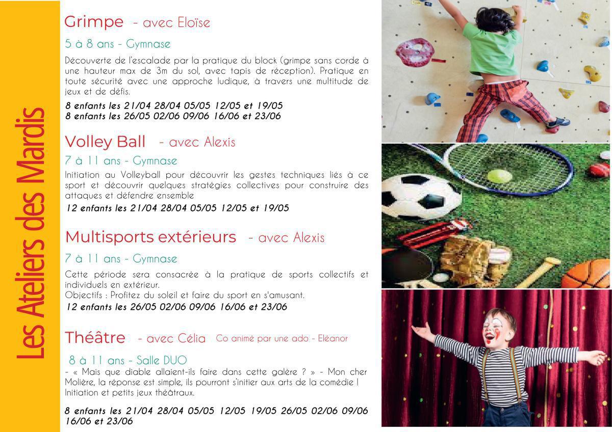 Inscriptions Ateliers découvertes P5