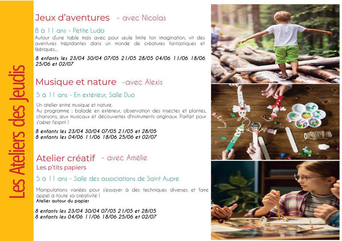 Inscriptions Ateliers découvertes P5