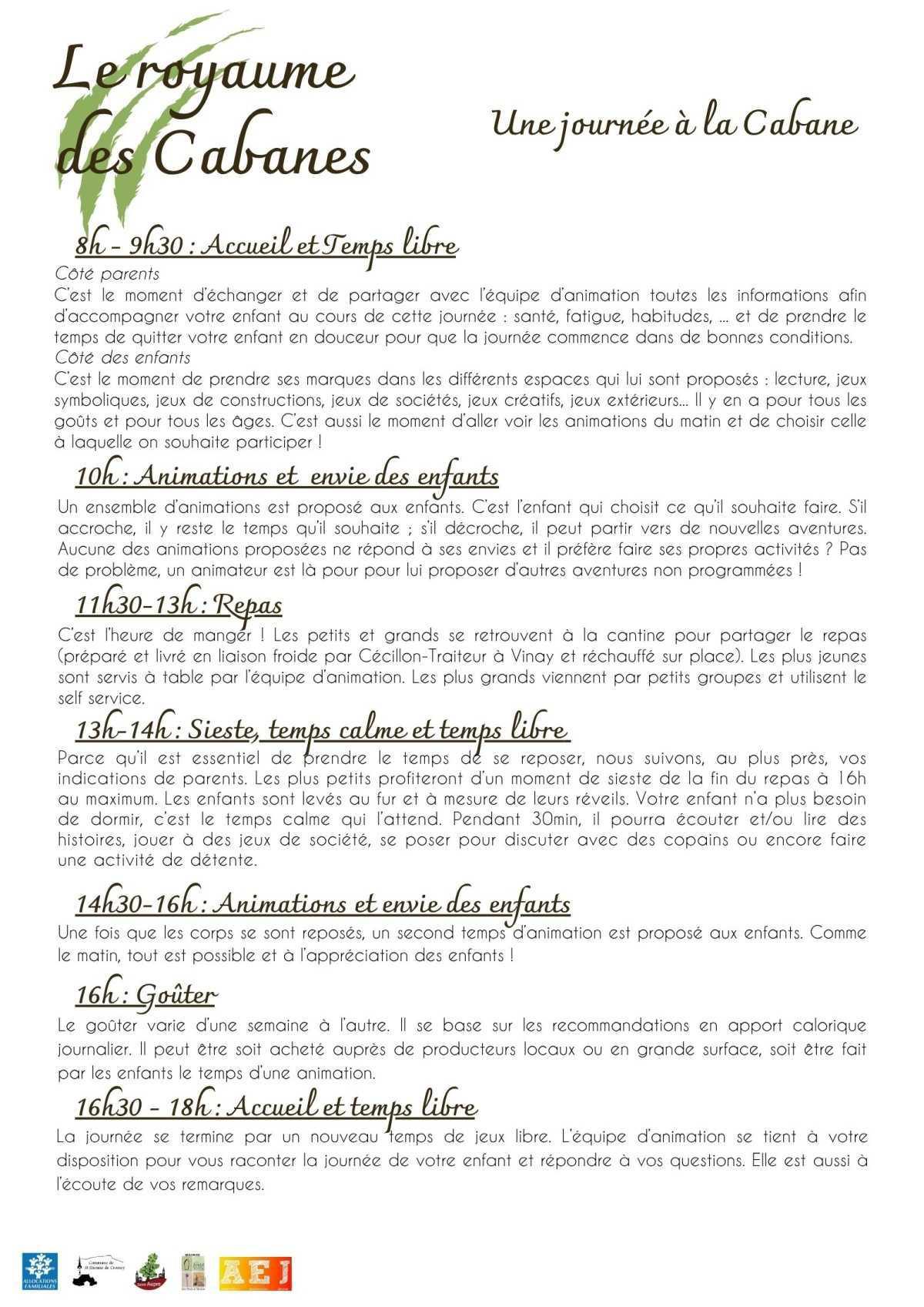 Programme, modalité d'accueil pour l'été 2026