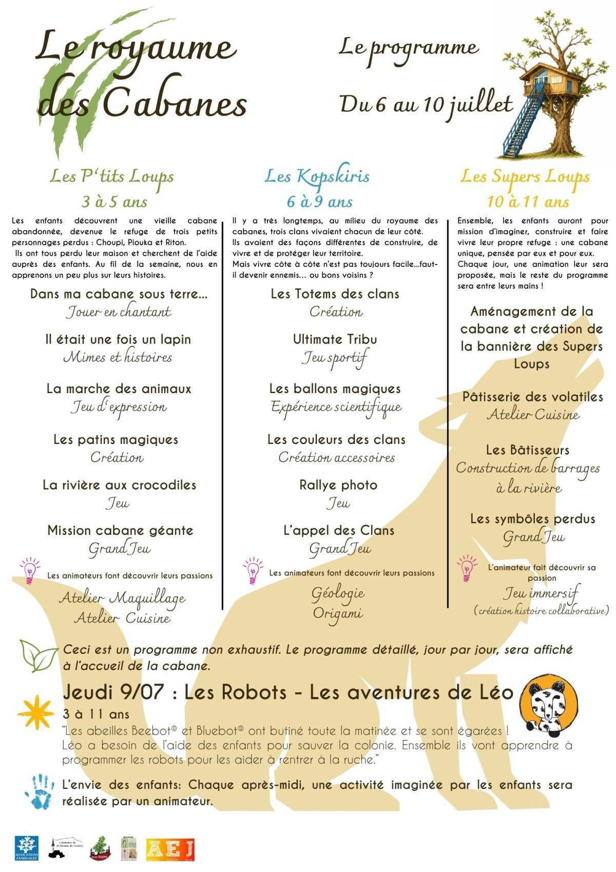 Programme, modalité d'accueil pour l'été 2026