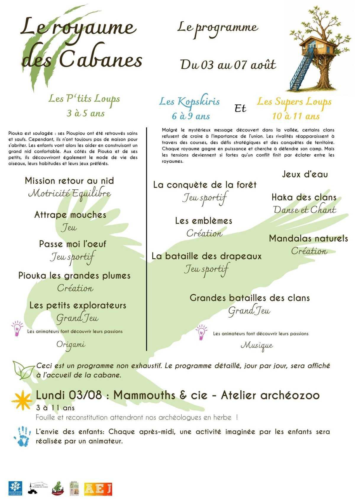 Programme, modalité d'accueil pour l'été 2026