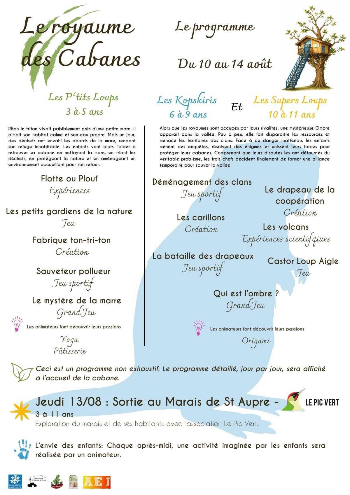 Programme, modalité d'accueil pour l'été 2026
