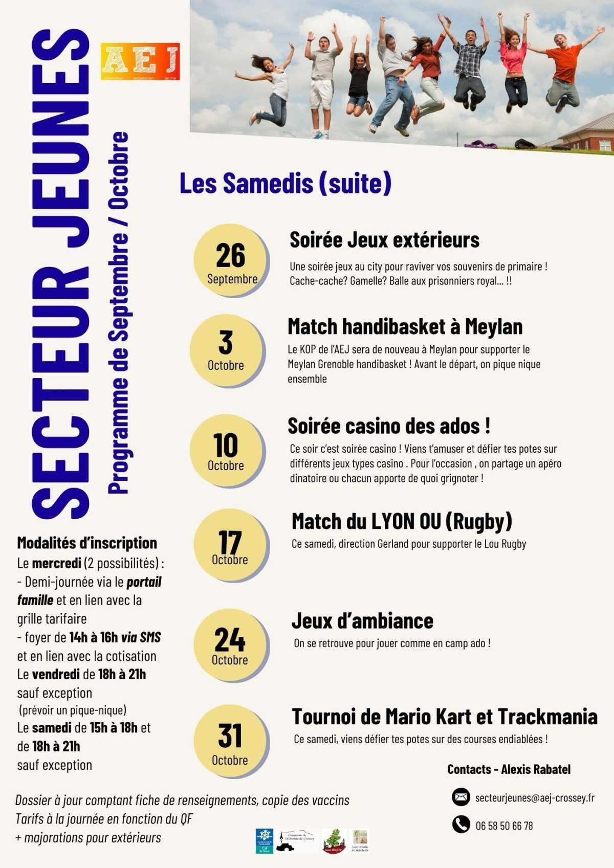 Programme Septembre / Octobre