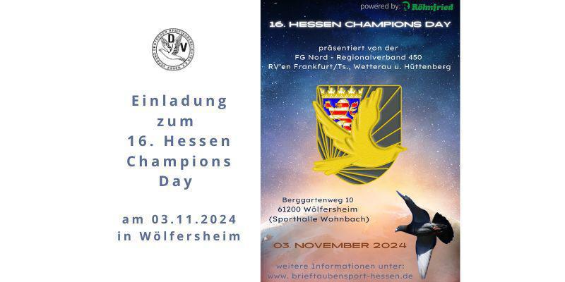 Einladung zum 16. Hessen-Champions-Day am 03.11.2024