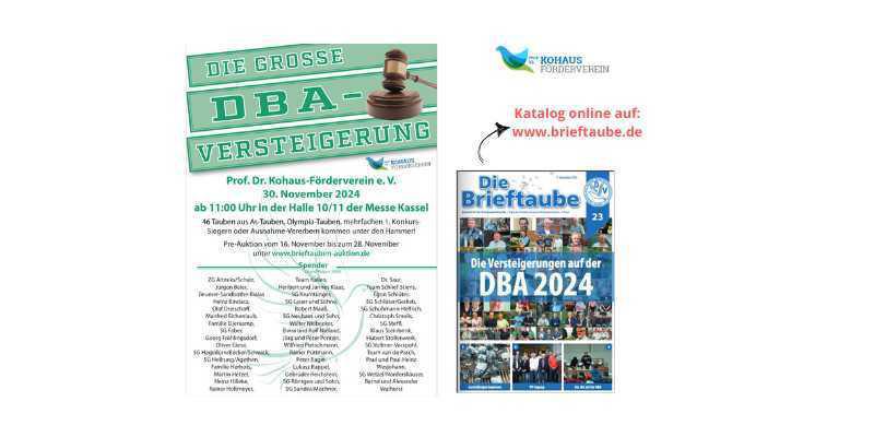 Katalog online für die DBA-Versteigerungen 2024 in Kassel