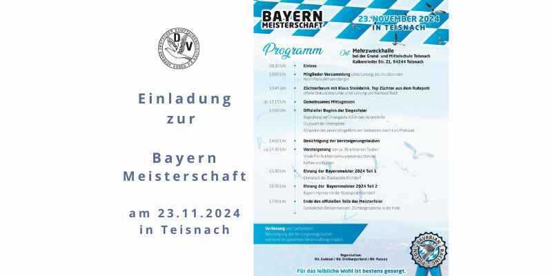 23.11.2024: Einladung zum Fest anläßlich der Bayern-Meisterschaft