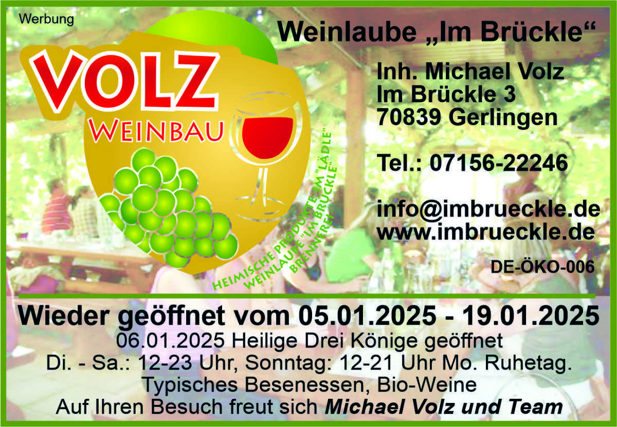 Weinlaube im Brückle - Besenstube / Im Brückle 3, 70839 Gerlingen 